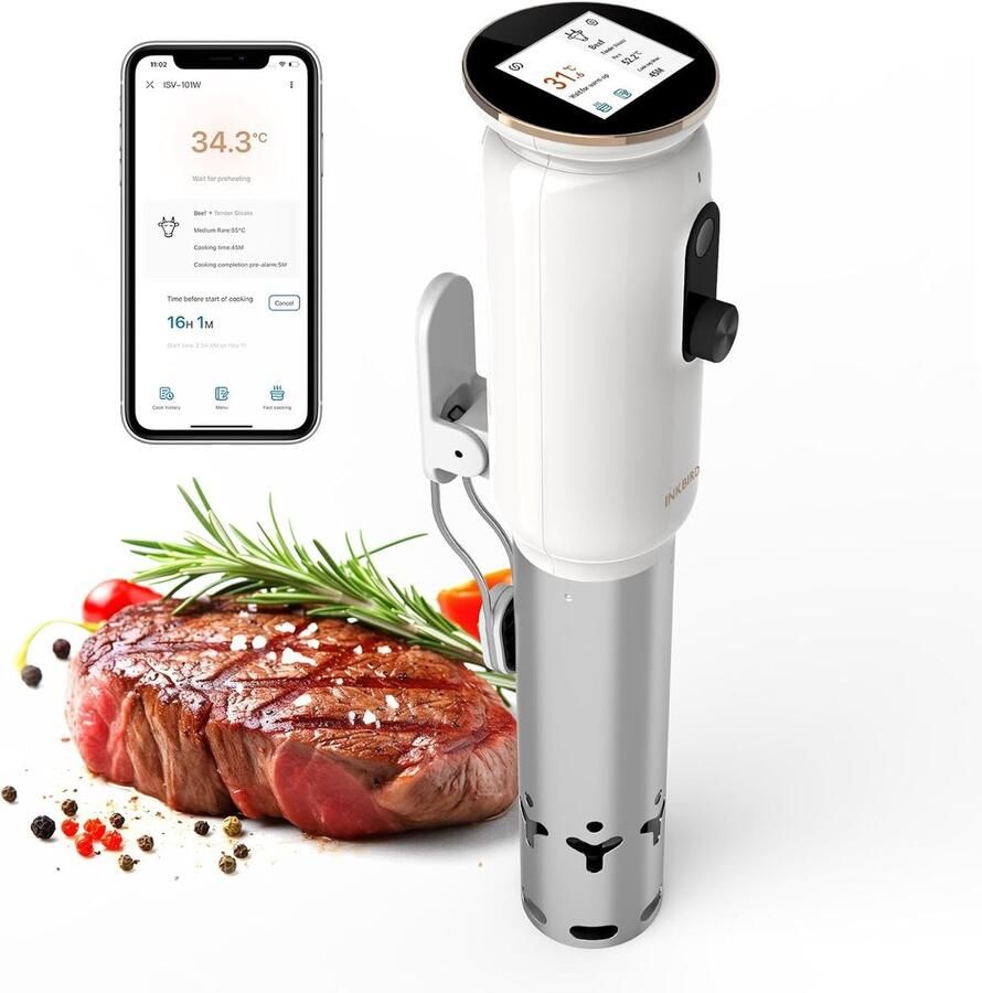 Sous Vide Roner Vacuüm Koken Precisie Koken Wifi App Bediening 1000 Watt Wit
