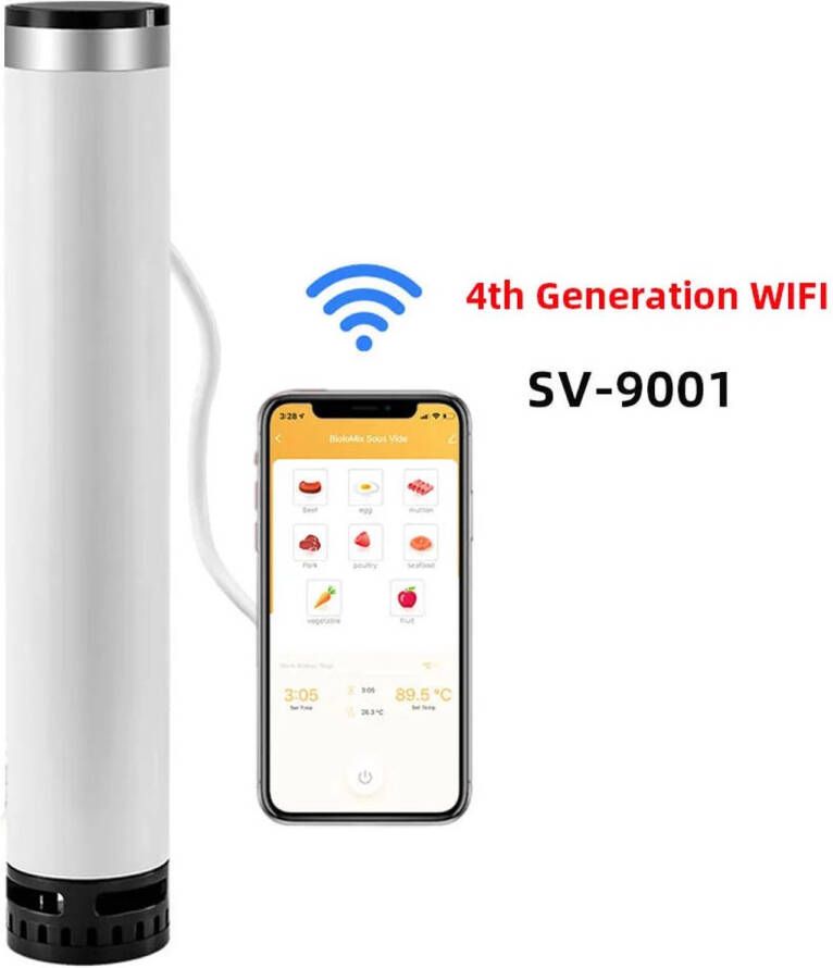 Sous Vide Sous Vide Stick Sous-vide Kokers Waterdichte met LCD Digitaal Display Instelbare Tijd en Temperatuur SV-9001