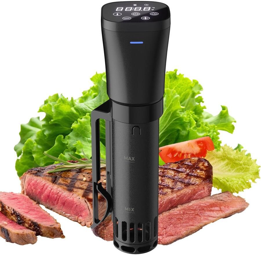 Sous Vide Stick 1000W – Precisiekoker met Touch Display – 360° Watercirculatie – Timer – Tot 15L