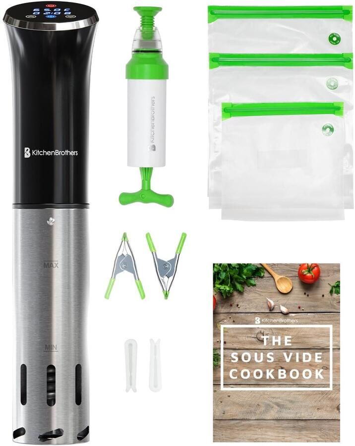 Sous Vide Stick 1200W – Complete Set met Vacuümzakken en Pomp – Touchbediening – IPX7 – Tot 95°C