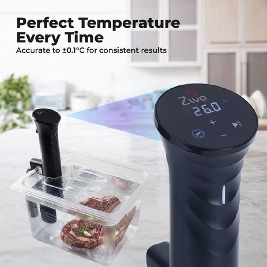 Sous Vide Stick Precisie Cooker 1200 W Vermogen 30 Liter Capaciteit Kunststof Zwart Keukenapparaat