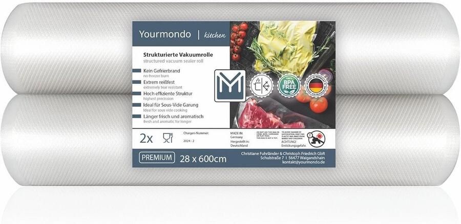 Sous Vide Vacuümrollen 2 Stuks 30 x 600 cm Aromabestendig Kookvast 100% BPA-vrij