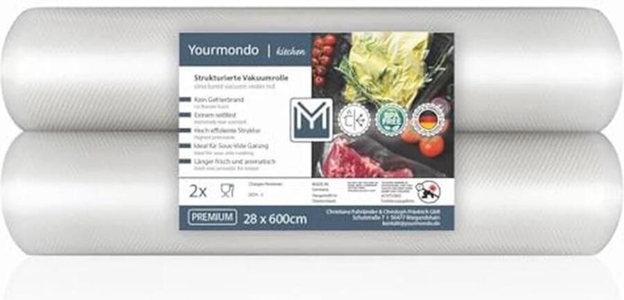 Sous Vide Vacuümrollen 2 Stuks 30 x 600 cm Aromabestendig Kookvast 100% BPA-vrij