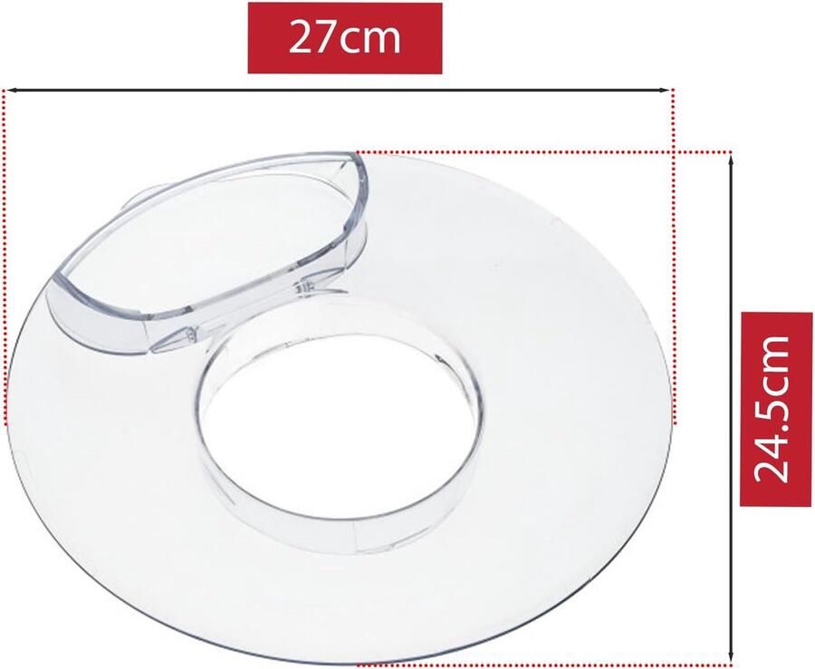 SPARES2GO Splash Guard Deksel voor Kenwood KMC500 KMC505 KMC550 KMC560 KMC570 Keukenmachine Mixer