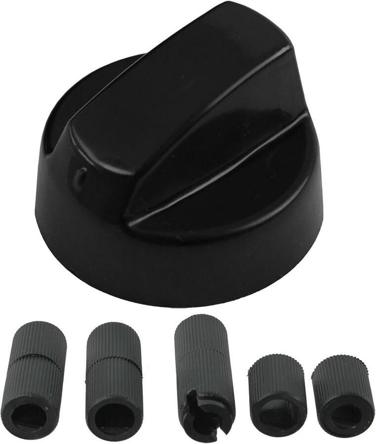 Spares2go Universele zwarte bedieningsknop voor alle merken en modellen van broodroosters fornuizen en broekpers (+ adapters)