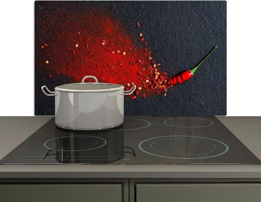 Spatwand Keuken Kookplaat Beschermer Schoon Koken 2-in-1 Functie 52.7x91.6 cm Peper Kruiden