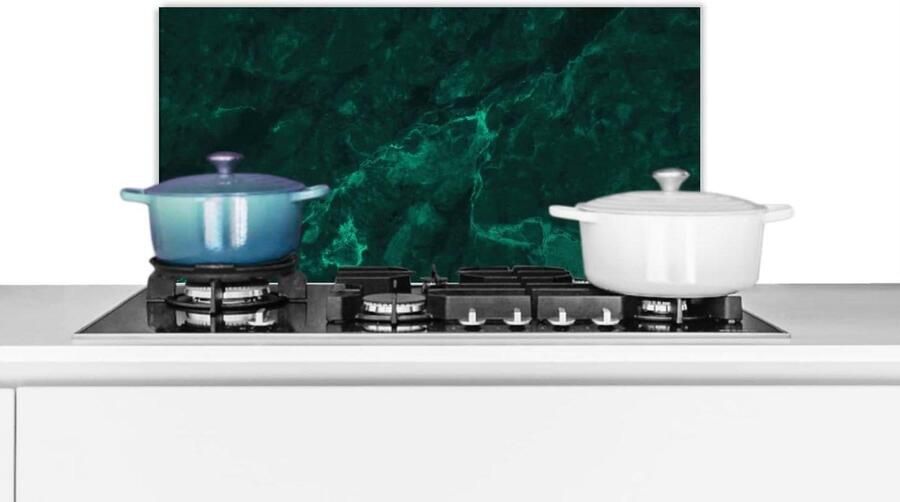 Spatbeschermer Keuken Achterwand Keuken Koken Zonder Vlekken Marmer Look Print 70x30 cm Groen