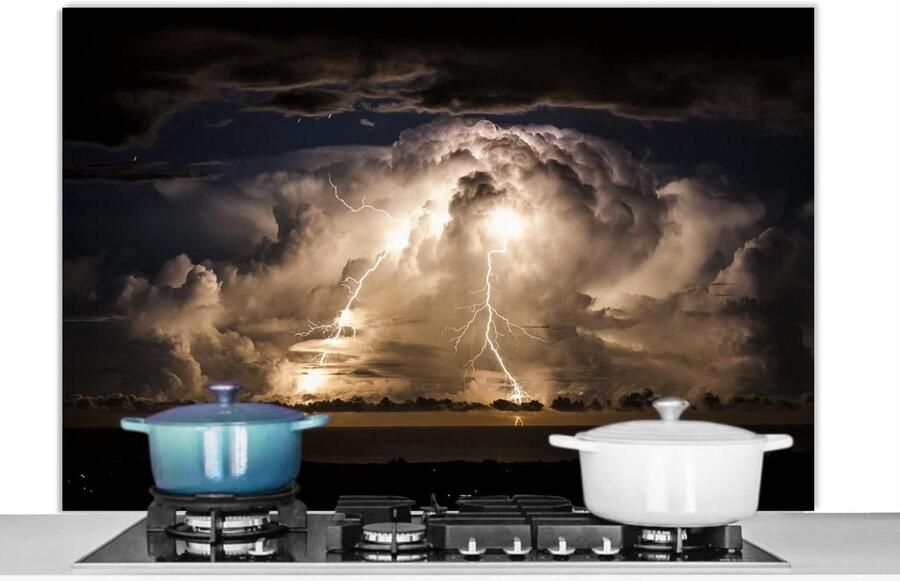 Spatbeschermer Keuken Achterwand Keuken Kookplaat Beschermen Scherpe Fotoprint 120x80 cm Multicolor