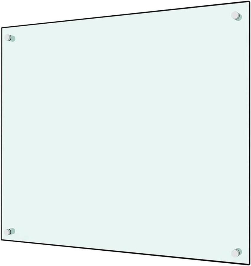 Spatbeschermer Keuken Glasplaat Achterwand Koken Beschermen Hittebestendig Krasvast 70x60cm Wit Transparant