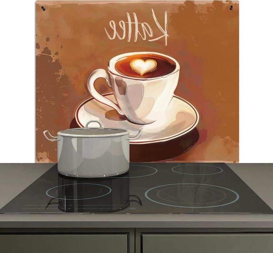 Spatbeschermer Keuken Kookplaat Achterwand Hygiënisch Koken 2-in-1 Functie 51x59 cm Bruin