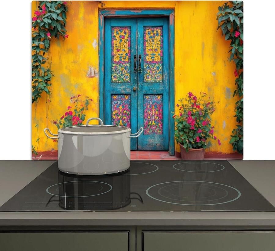 Spatbeschermer Keuken Kookplaat Achterwand Keuken Beschermen Dubbele Functie 52x80 cm Deuren