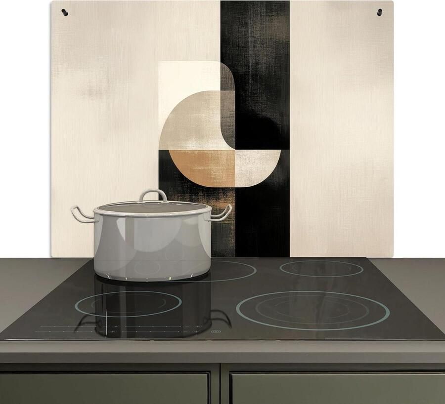 Spatbeschermer Keuken Kookplaat Achterwand Keukenwand Beschermen 2-in-1 Functie 52x81 cm Modern Vierkant