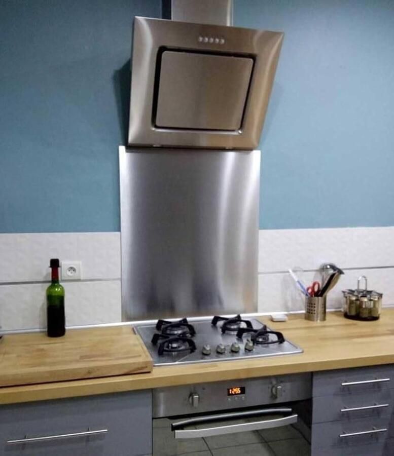 Spatbeschermer Keuken Wandbescherming Aanrecht Koken Zonder Knoeien Roestvrij Staal AISI 304 50 x 60 cm Zilverkleurig