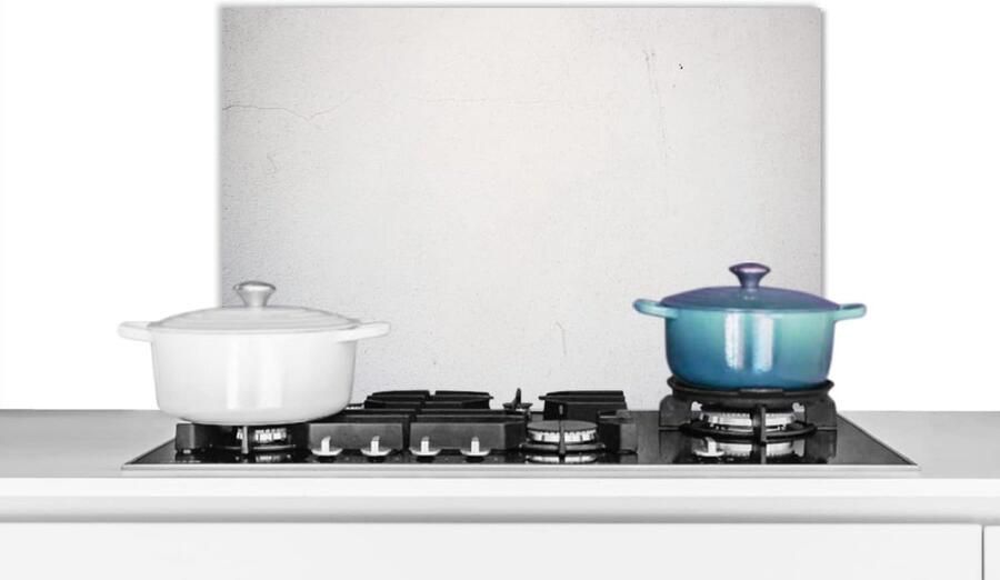 Spatbeschermer Keuken Wandpaneel Achterwand Koken Beschermen Hittebestendig Materiaal 60x40 cm Betonlook Wit