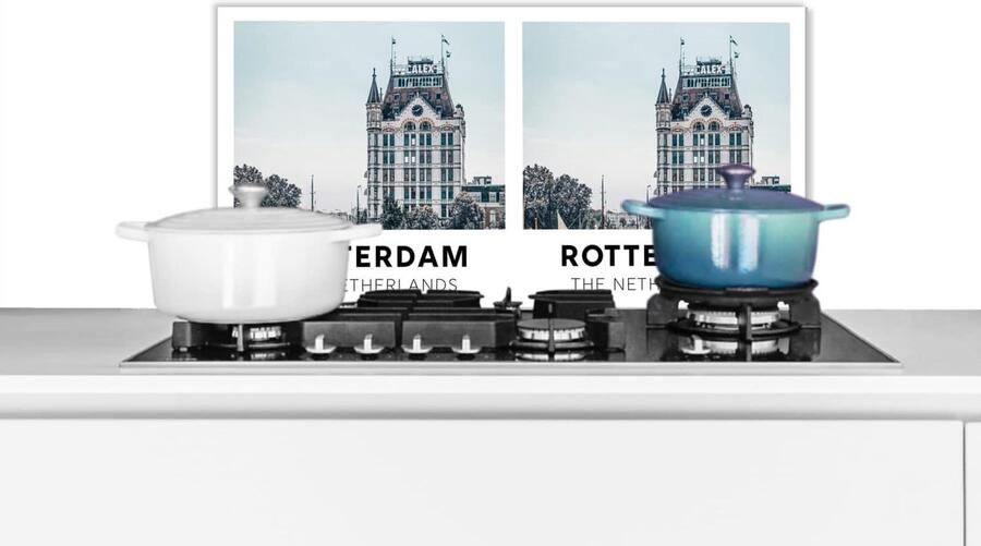 Spatbeschermer Keuken Wandpaneel Koken Beschermen Stad Gezicht Print 70x30 cm Multicolour