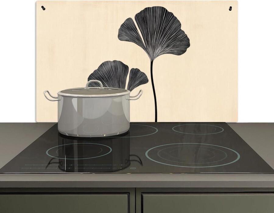 Spatbeschermer Keuken Wandpaneel Kookplaat Schoon Koken 2-in-1 Functie 51.5x83cm Zwart