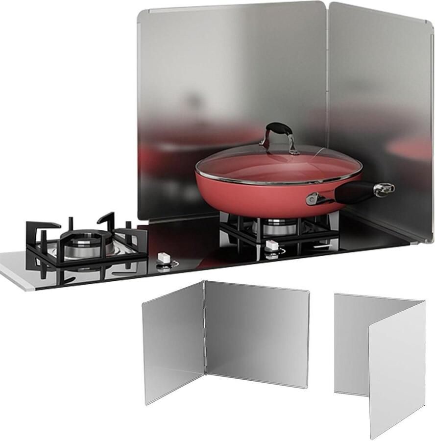 Spatbeschermer Koken Vetspatscherm Keuken Schoon Koken Opvouwbaar Ontwerp 2 Stuks Zilver