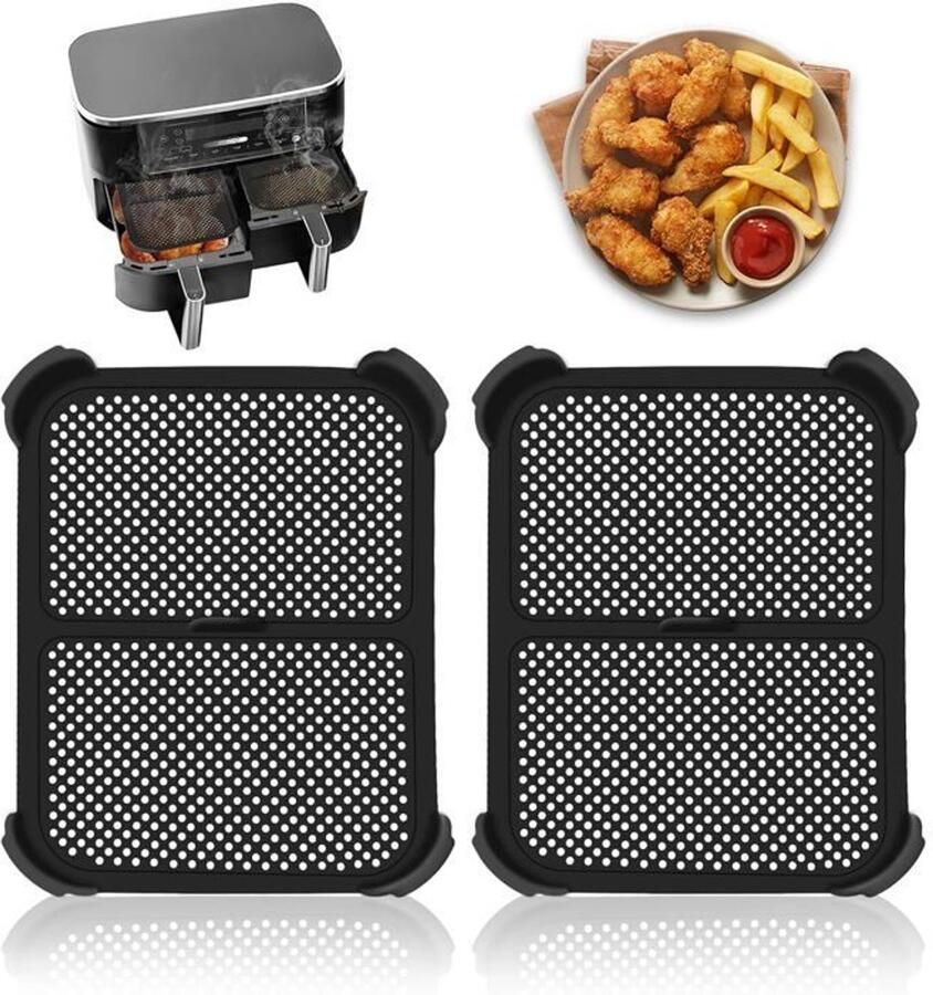 Spatbeschermers voor airfryer 2 stuks Voedselveilig siliconen Hittebestendig tot 240°C