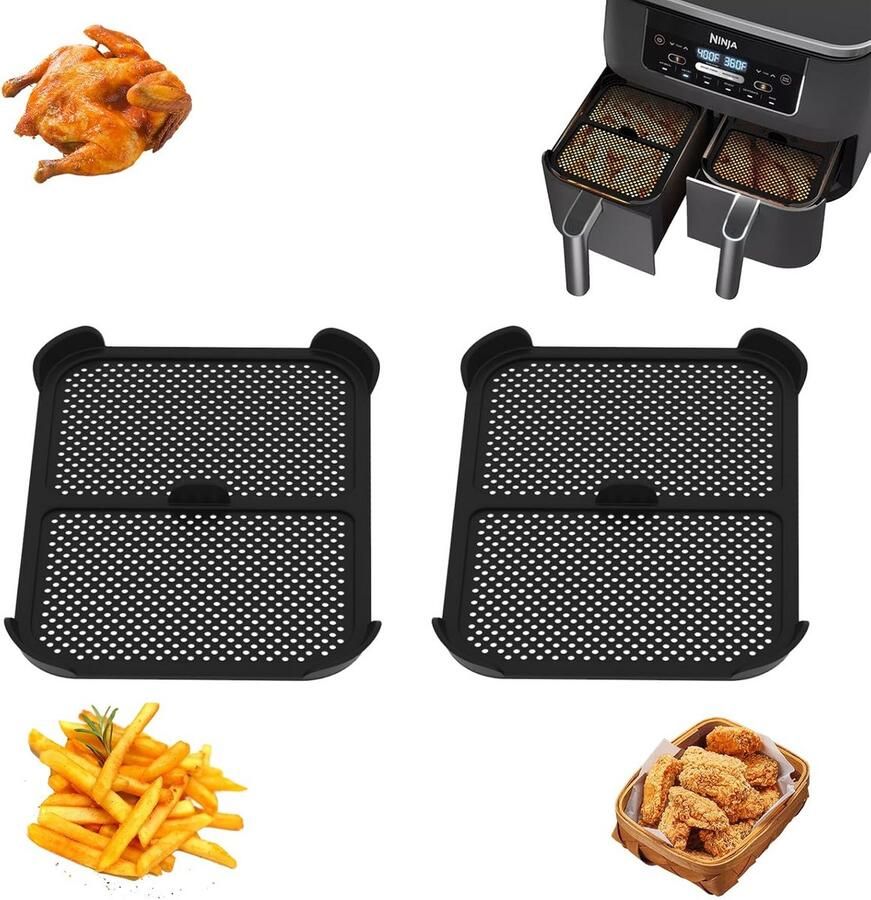 Spatbescherming Airfryer Accessoires Keuken Schoonhouden Vetspatten Voorkomen 2 stuks Zwart