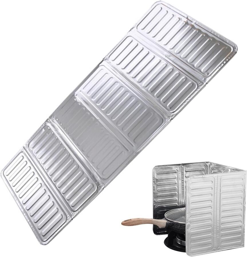 Spatbescherming fornuis Vetvanger opvouwbaar Schoon koken Gladde afwerking 32.5x84cm Zilverkleurig