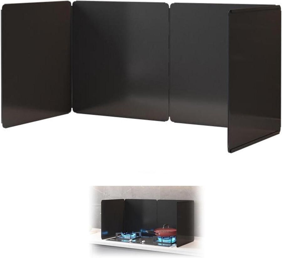 Spatbescherming fornuis Vetvanger Schoon koken Antiaanbaklaag 50 x 50 cm Zwart