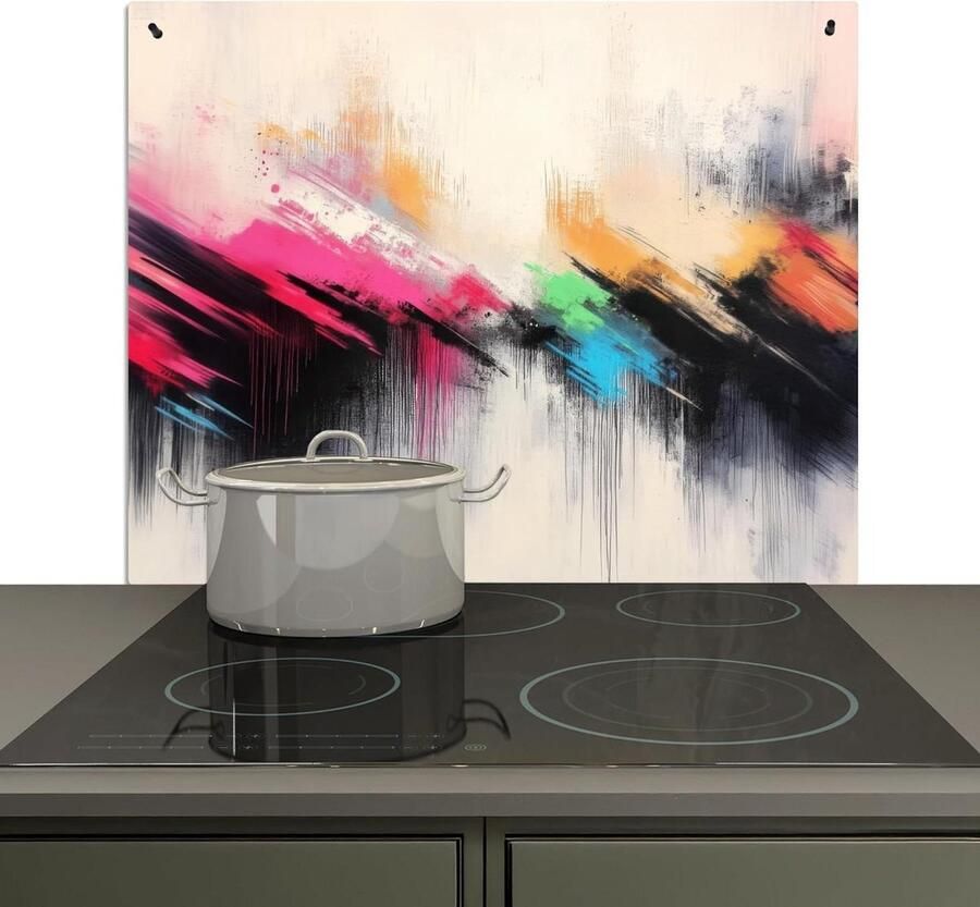 Spatbescherming Keuken Achterwand Beschermer Koken en Beschermen 2-in-1 Functie 52x59 cm Dynamisch Abstract
