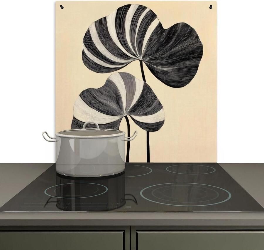 Spatbescherming Keuken Achterwand Beschermer Schoon Koken 2-in-1 Functie 78x78 cm Zwart