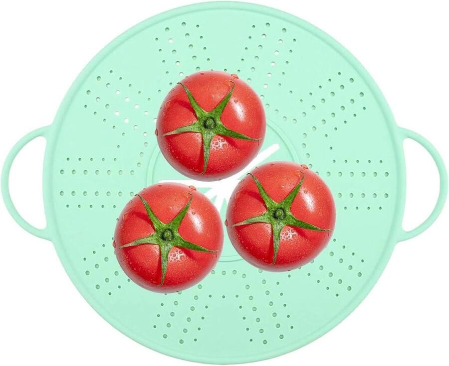 Spatbescherming Keuken Frituurdeksel Zeef Schoon Koken Oliecontrole Ontwerp 25-30 cm Groen