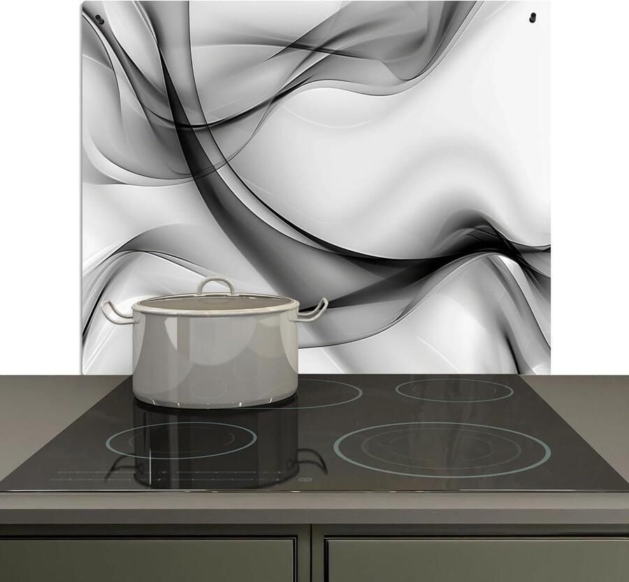 Spatbescherming Keuken Kookplaat Achterwand Muren Beschermen 2-in-1 Functie 52x60 cm Abstract