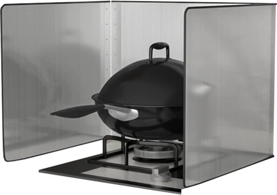 Spatbescherming Keuken Olie Barrière Bescherming Koken Opvouwbaar Ontwerp Roestvrij Staal Zilverkleurig