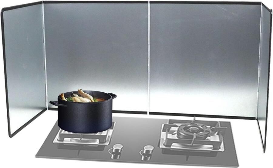 Spatbescherming Keuken Oliescherm Kookplaat Vetvrij Koken Opvouwbaar Ontwerp Medium Roestvrij Staal