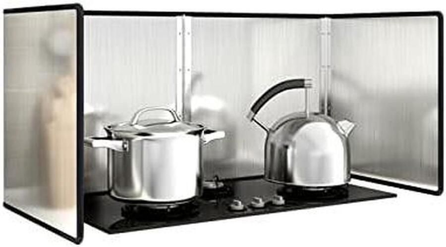 Spatbescherming Keuken Spatkap Kookplaat Schoon Koken Opvouwbaar Ontwerp 40 x 80 x 40 cm Zilver