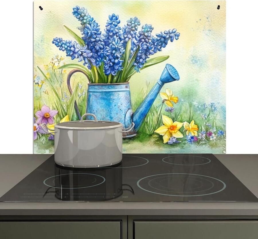 Spatbescherming Keuken Spatwand Achterwand Koken en Beschermen Dubbele Functie 2-in-1 52x59 cm Lavendel Bloesems