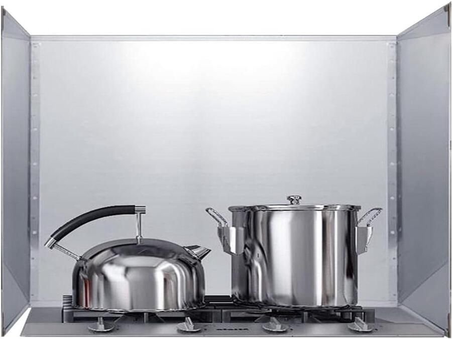 Spatbescherming Keuken Vet Scherm Olie Barrière Koken Beschermen Roestvrij Staal Vouwbaar Zilverkleurig