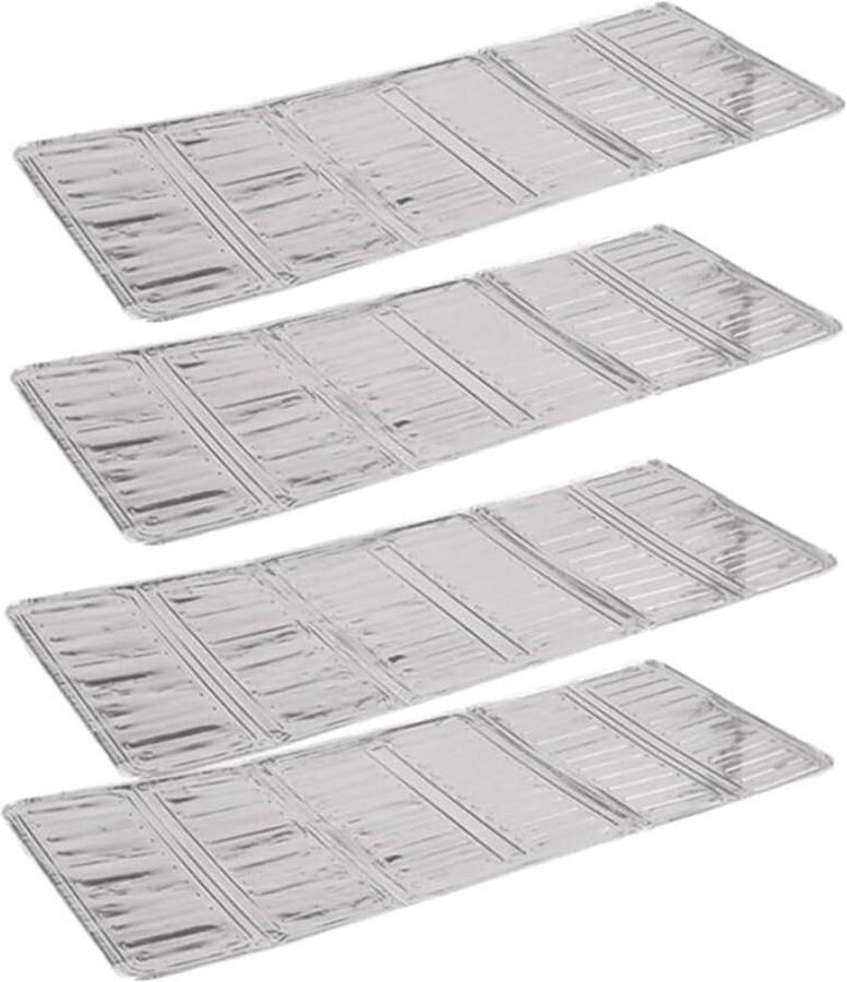 Spatbescherming Keuken Vetvanger Plaat Koken Beschermen Opvouwbaar Aluminium 84x32cm Zilver