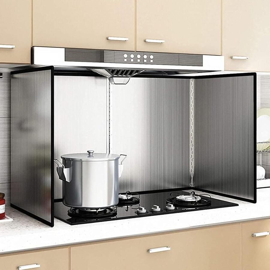 Spatbescherming Keuken Vetvanger RVS Koken Beschermen Opvouwbaar Ontwerp 40x80x40cm Roestvrij Staal