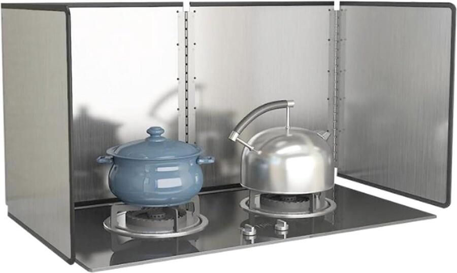 Spatbescherming Keuken Vetvanger Scherm Koken Beschermen Opvouwbaar Ontwerp 40x80cm Zilver