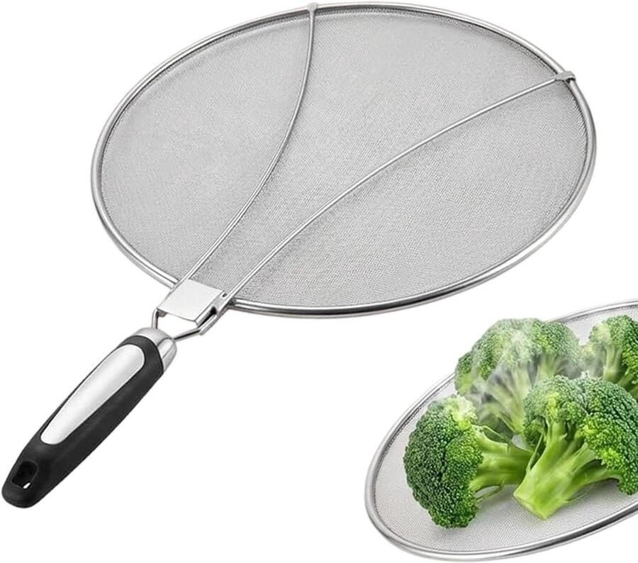 Spatbescherming Koekenpan deksel Veilig koken Fijnmazig gaas 29 cm Zilverkleurig