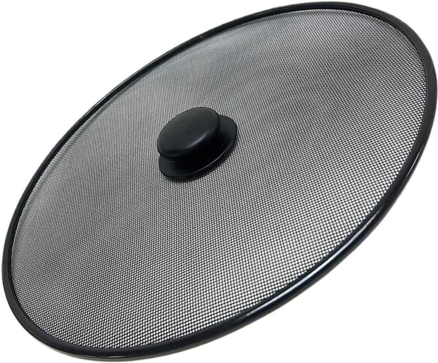 Spatbescherming Koekenpan Oliescherm Vetscherm Schoon Koken Fijnmazig Gaas 33 cm Diameter Zwart