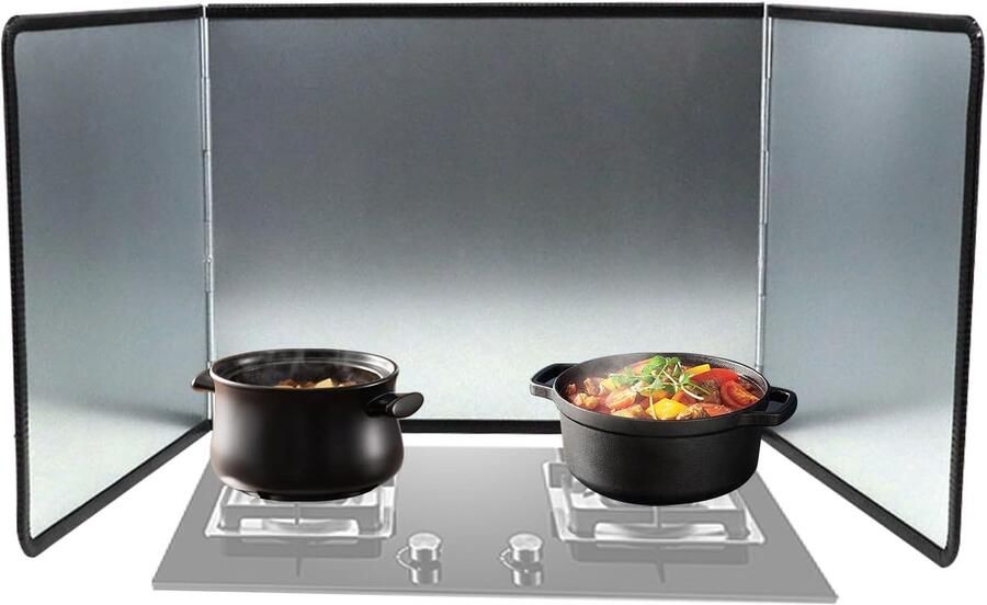 Spatbescherming Koekenpan Vet Scherm Koken Zonder Knoei Opvouwbaar Ontwerp 39 cm Zilverkleurig