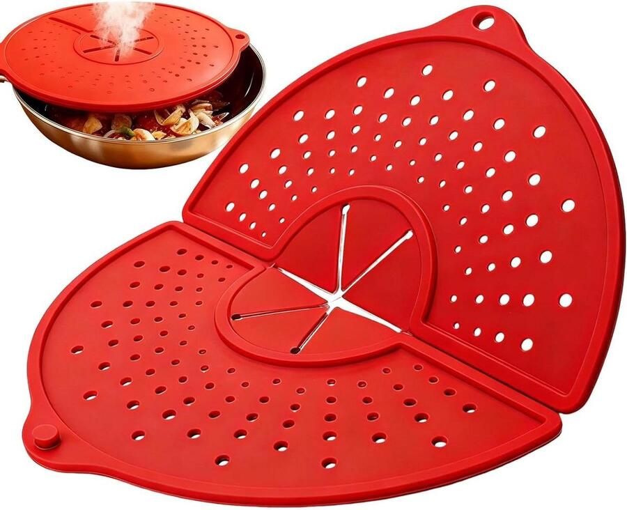 Spatbescherming Koken Hittebestendig Deksel Schone Keuken Opvouwbaar Ontwerp 36 x 325 cm Rood