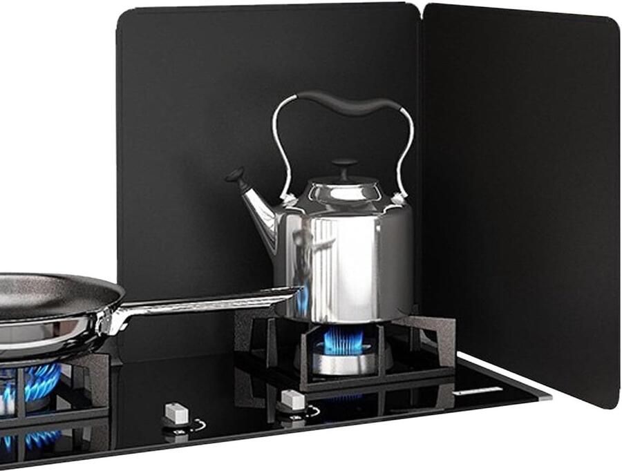 Fornuis Spatbescherming Oliescherm Kookplaat Schoon Koken Warmte Isolatie Meerdere Maten Zwart