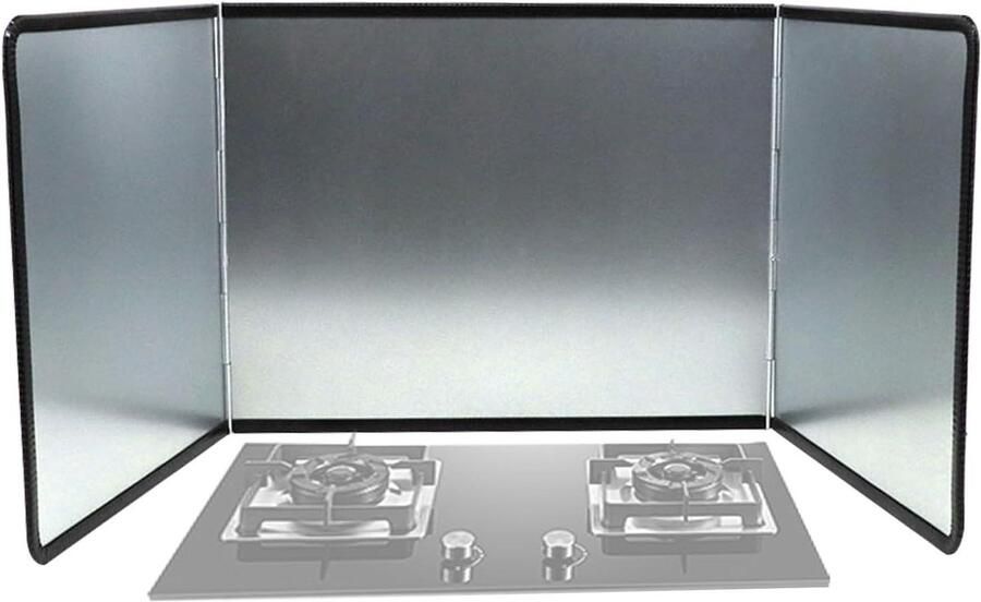 Spatbescherming Koken Olie Schild Keuken Schoon Houden Opvouwbaar Ontwerp 40 x 30 cm Zilver