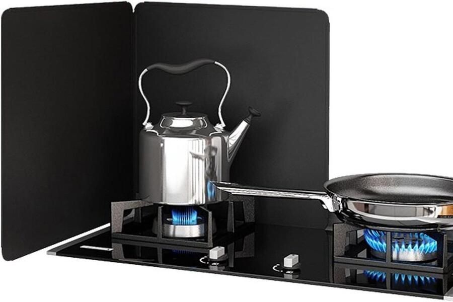 Spatbescherming Koken Vetafscherming Frituren Schone Keuken Opvouwbaar Ontwerp Maten Zilver