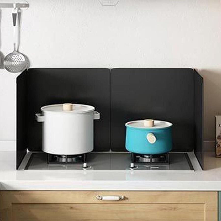 Spatbescherming Kookplaat Opvouwbaar Scherm Schoon Koken Roestvrij Staal Opvouwbaar Zilverkleurig