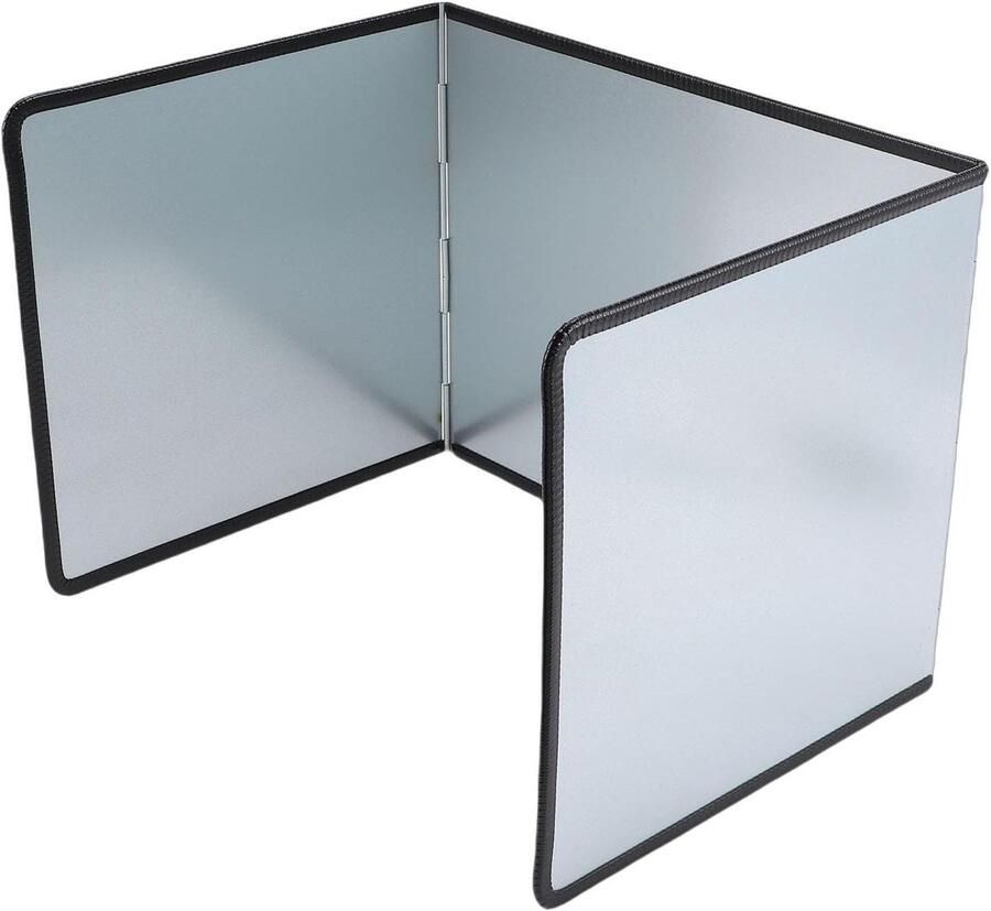 Spatbescherming Kookplaat Vet Guard Schoon Koken Opvouwbaar 3-zijdig 39x29x30 cm Zilverkleurig