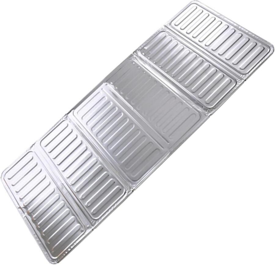 Spatbescherming Kookplaat Vetvanger Keuken Schoon Koken Opvouwbaar Ontwerp 32 x 84 cm Zilverkleurig