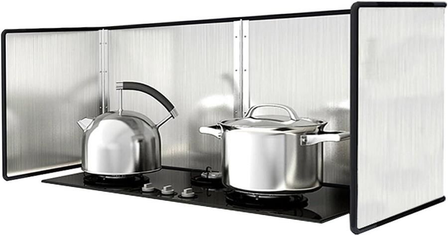 Spatbescherming Kookplaat Vetvanger Spatscherm Schoon Koken Opvouwbaar Ontwerp N.v.t. Zilver