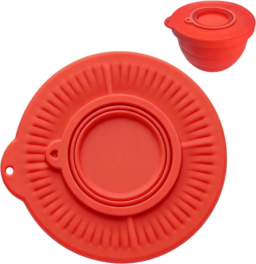 Spatbescherming Mixer Kom Deksel Bakken Keuken Opvouwbare Trechter 24cm Diameter Rood