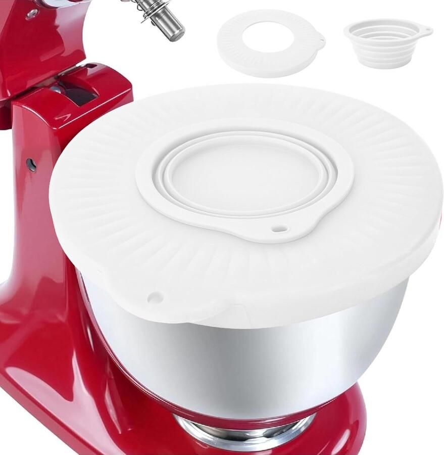Spatbescherming Mixer Mengkom Deksel Bakken Thuis Specifiek Ontwerp 4.8L Kom Wit
